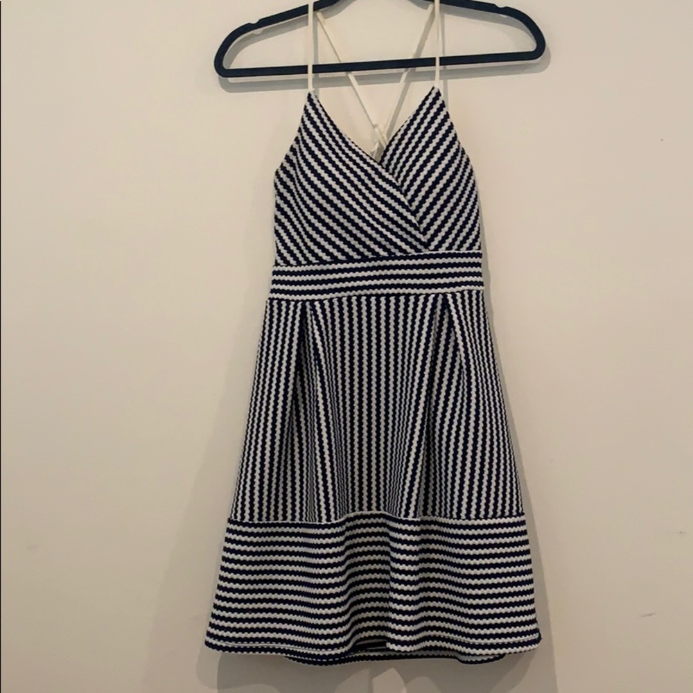 Charlotte Russe Navy and White Striped Dress